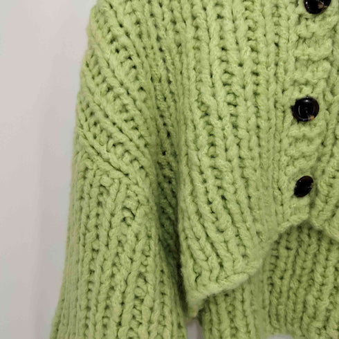 カデュネ CADUNE モヘヤ混 ケーブルニット カーディガン レディース JPN:38